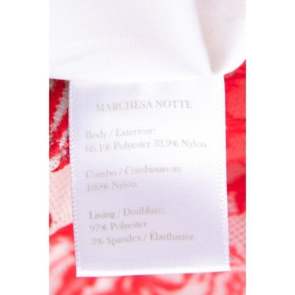 NWT Marchesa Notte Red Lace A-Line Dress $795 - Picture 9 of 13